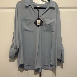 Ava & Viv Soft Blue Women's Blouse